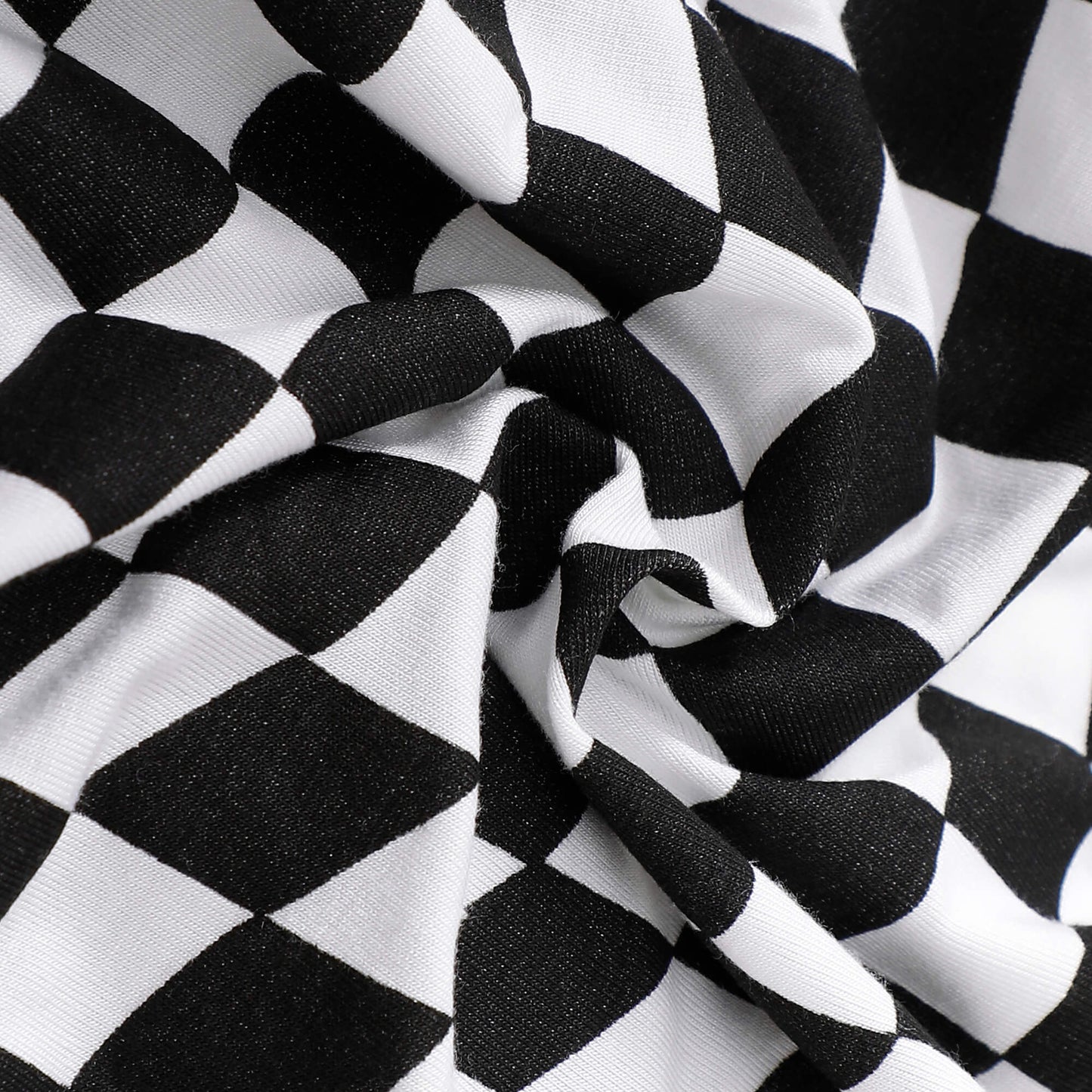 Black Checkerboard Zip Romper丨Mikrdoo