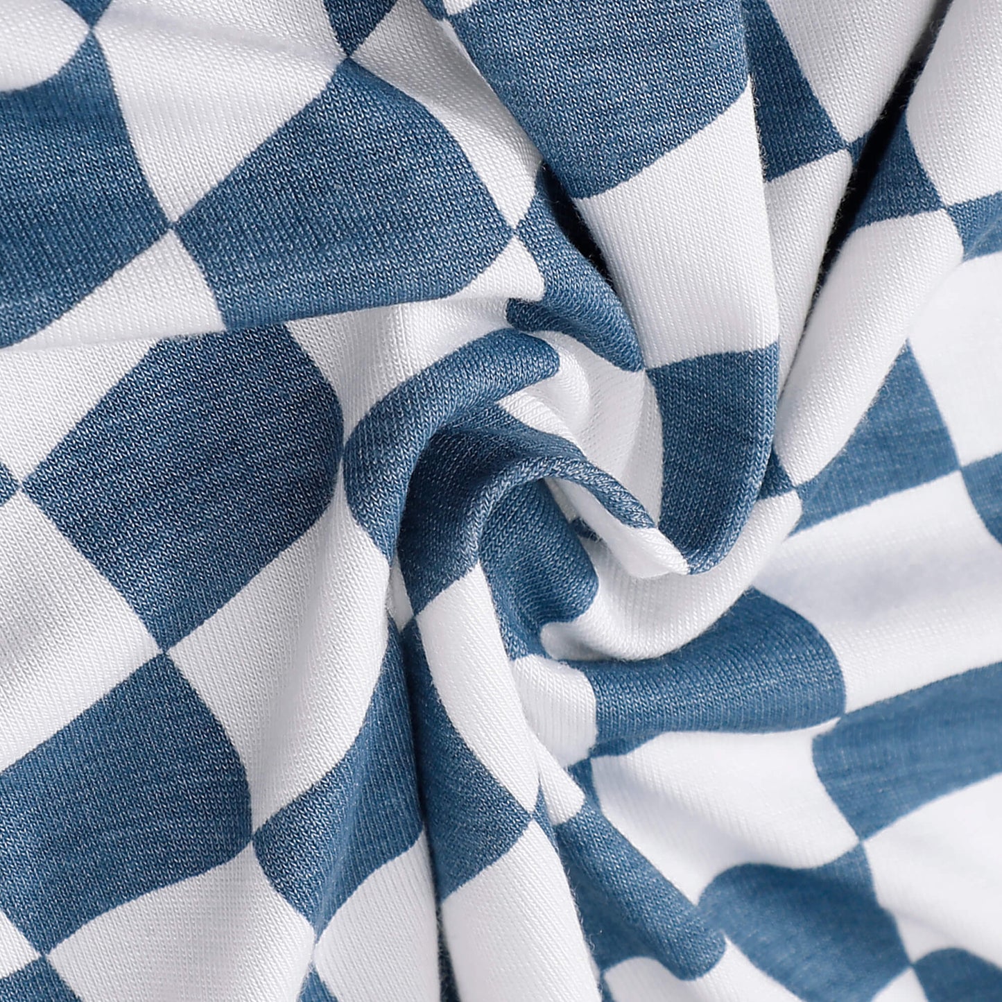 Blue Checkerboard Zip Romper丨Mikrdoo