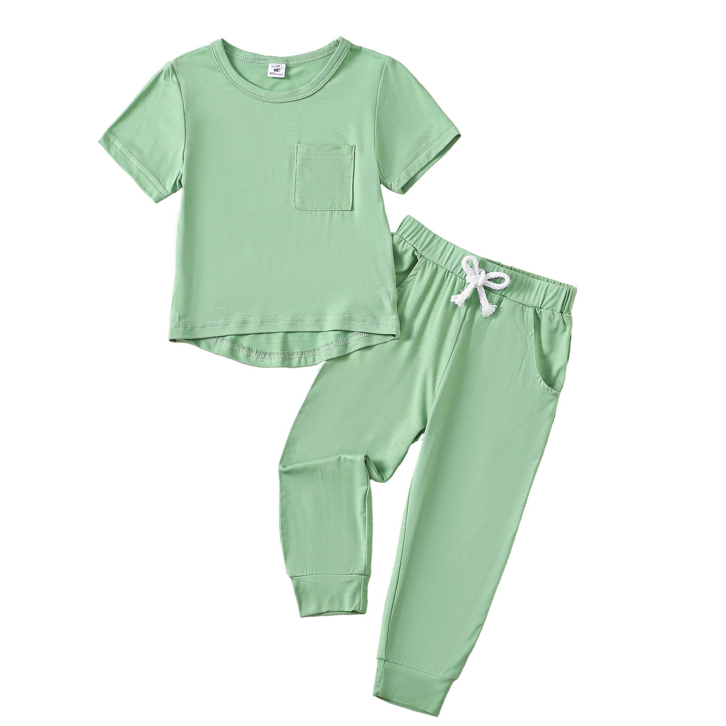 Sage Pocket Tee And Jogger Set - Mikrdoo