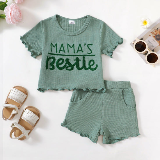 Mama's Bestie Short Set in Green丨Mikrdoo
