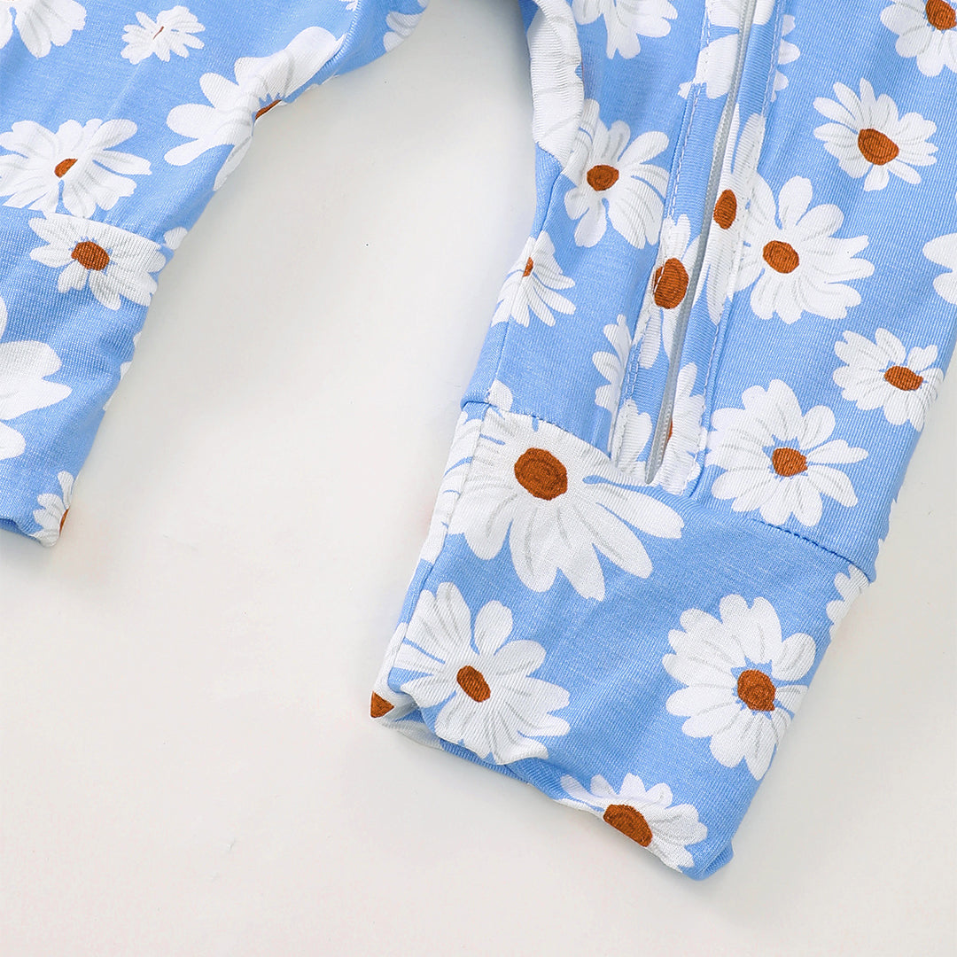 Daisy Zip Romper in Bule丨Mikrdoo