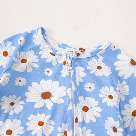 Daisy Zip Romper in Bule丨Mikrdoo