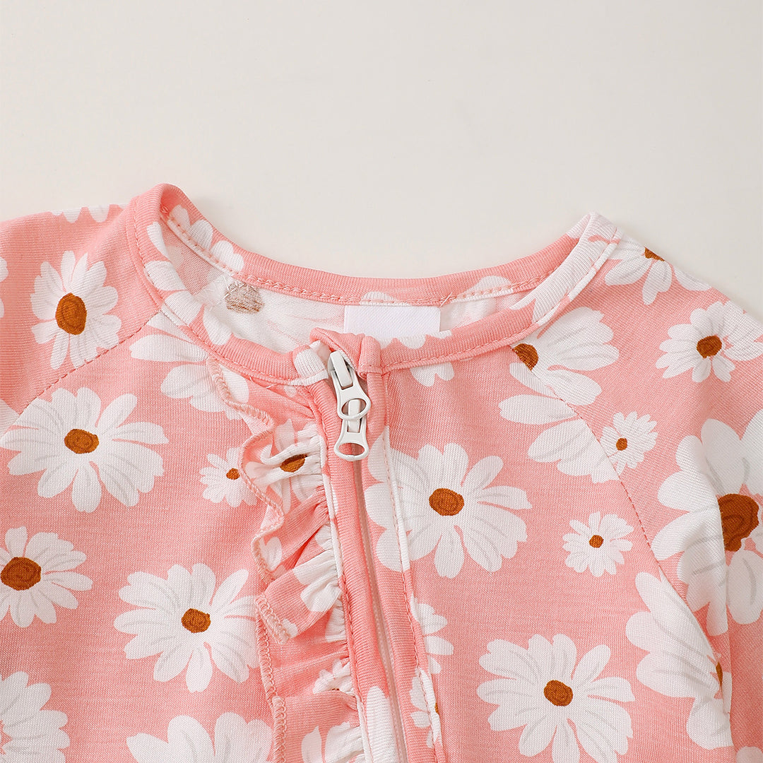 Daisy Zip Romper in Pink丨Mikrdoo