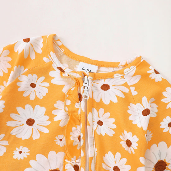 Daisy Zip Romper in Yellow丨Mikrdoo