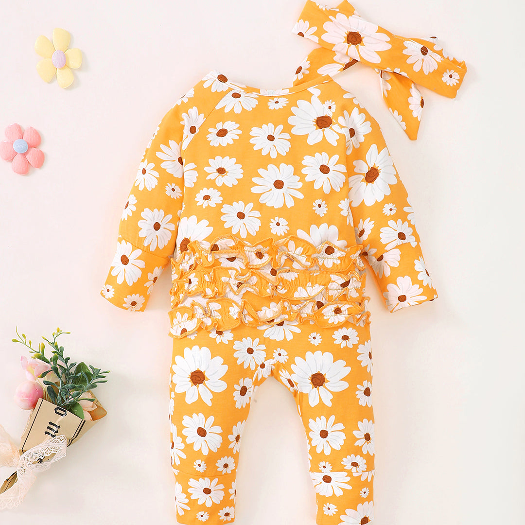 Daisy Zip Romper in Yellow丨Mikrdoo