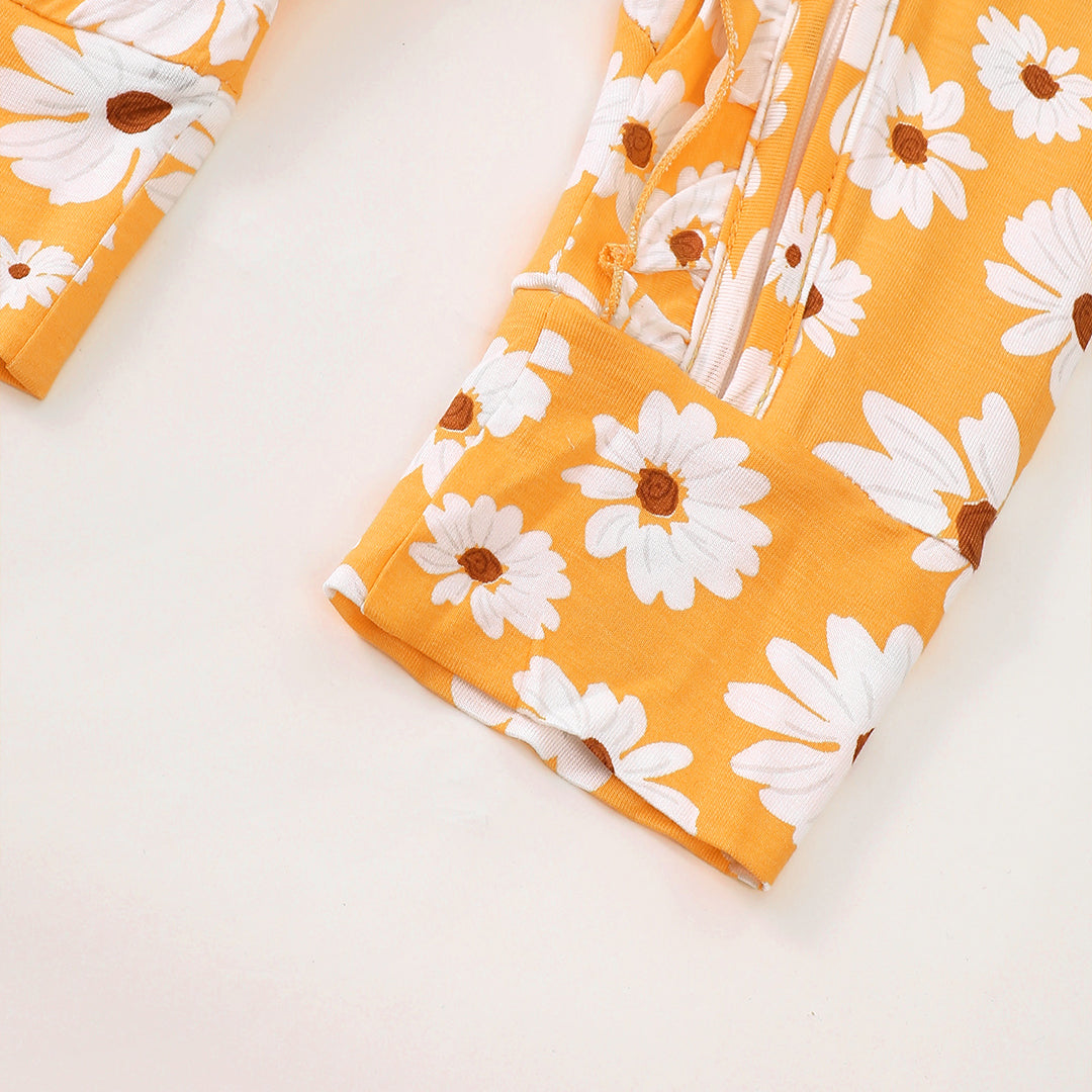 Daisy Zip Romper in Yellow丨Mikrdoo