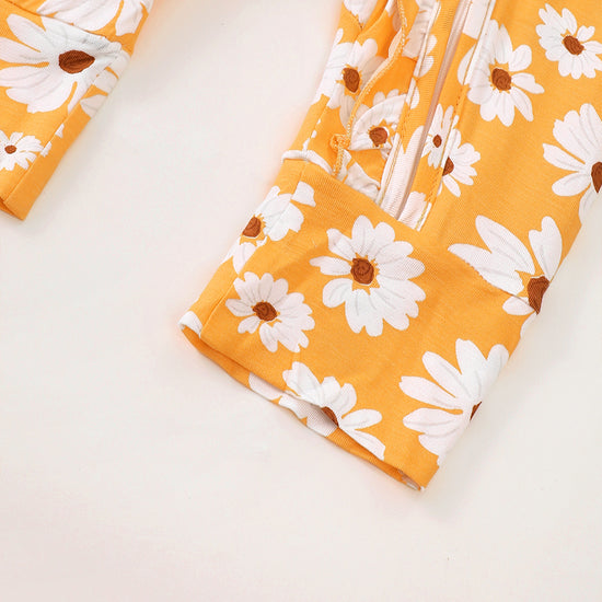 Daisy Zip Romper in Yellow丨Mikrdoo