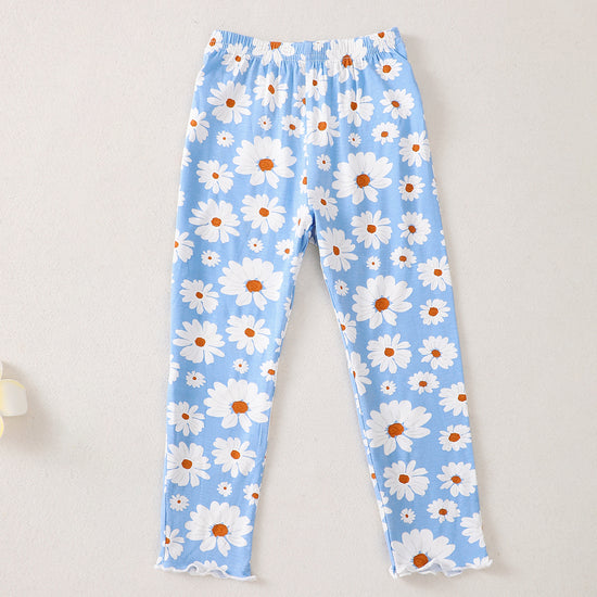 Daisy Long Sleeve Pajamas in Blue丨Mikrdoo