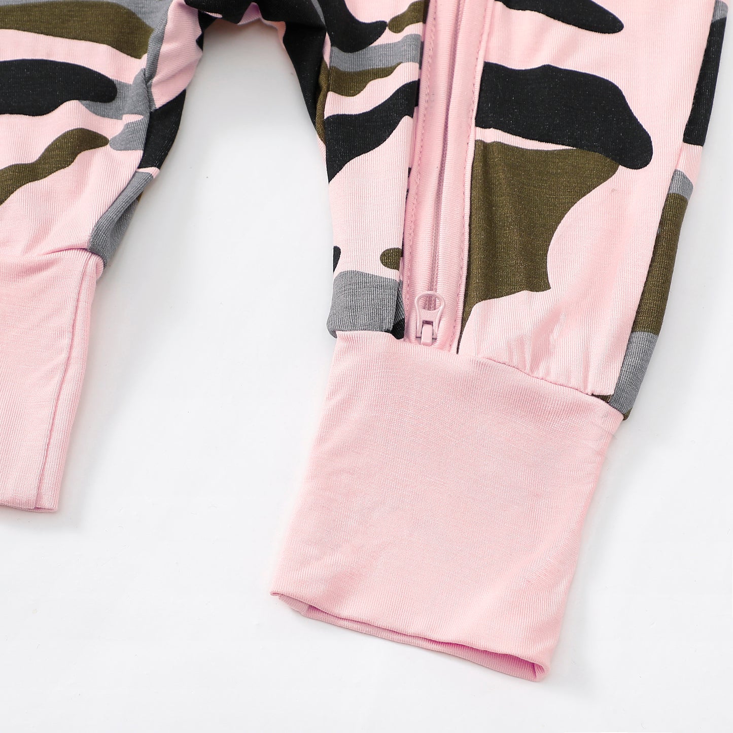 Pink Camo Zip Romper丨Mikrdoo