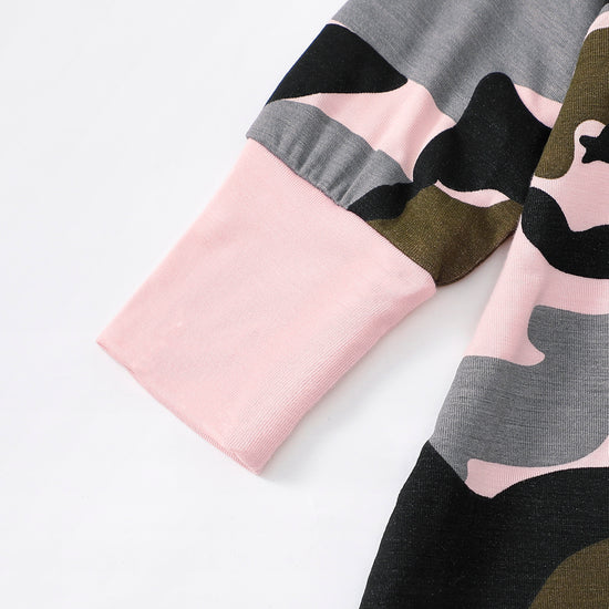 Pink Camo Zip Romper丨Mikrdoo