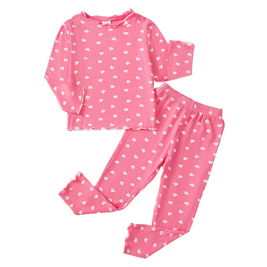 Sweethearts Long Sleeve Pajamas in Pink丨Mikrdoo