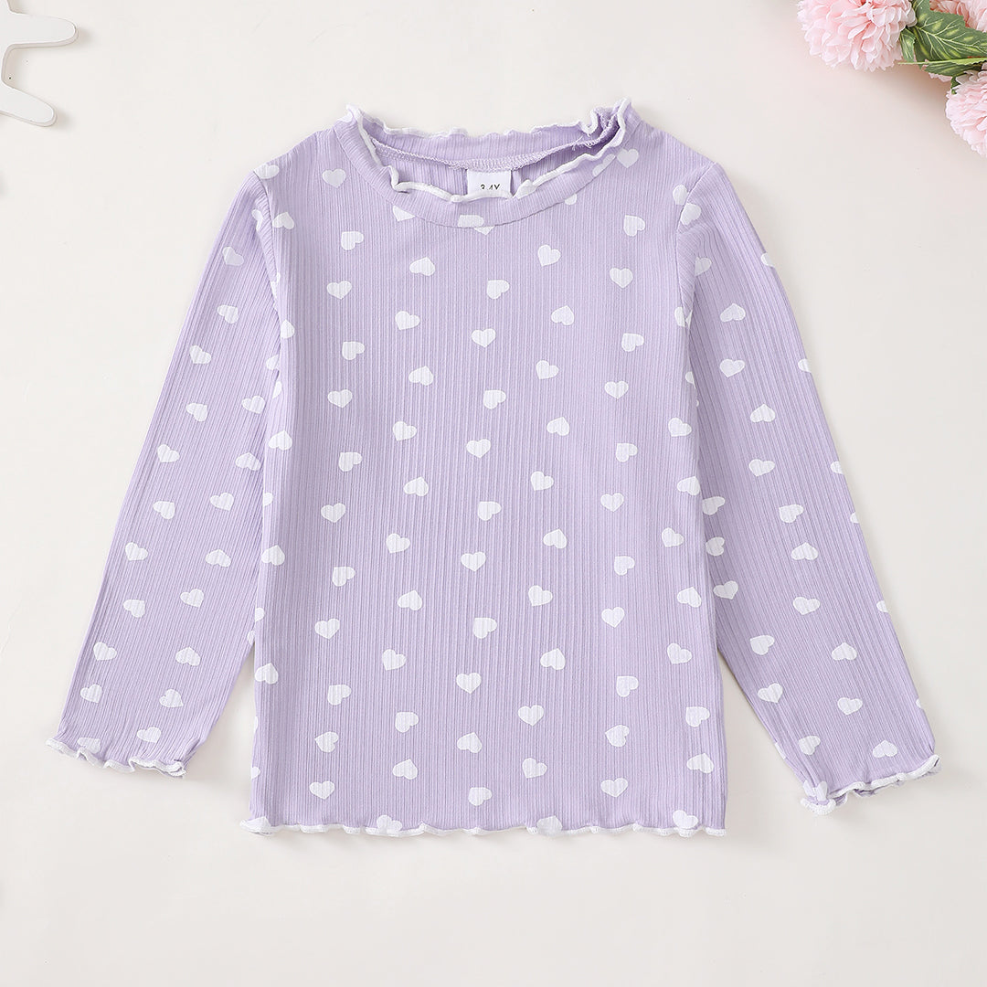 Sweethearts Long Sleeve Pajamas in Purple丨Mikrdoo