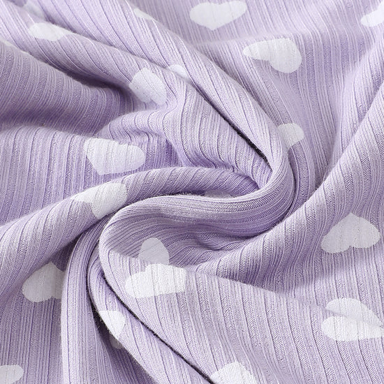 Sweethearts Long Sleeve Pajamas in Purple丨Mikrdoo