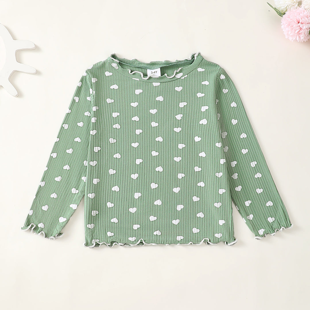 Sweethearts Long Sleeve Pajamas in Sage丨Mikrdoo