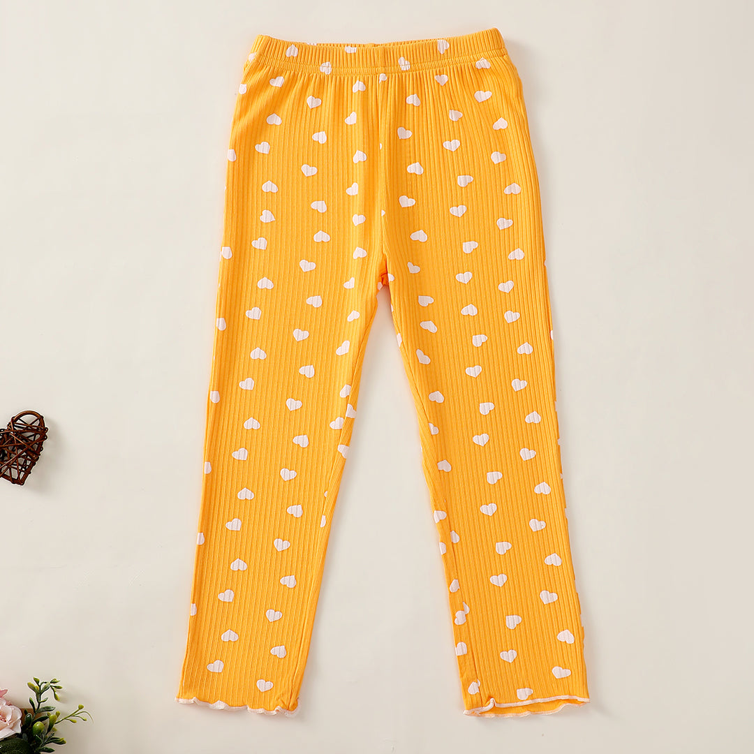 Sweethearts Long Sleeve Pajamas in Yellow丨Mikrdoo