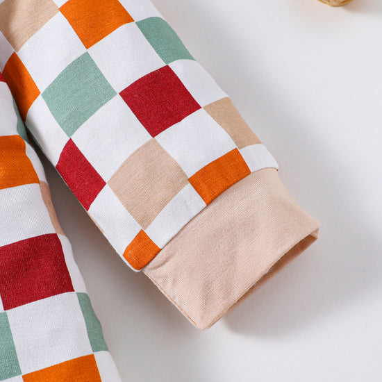 Colorful Checkerboard Zip Romper丨Mikrdoo