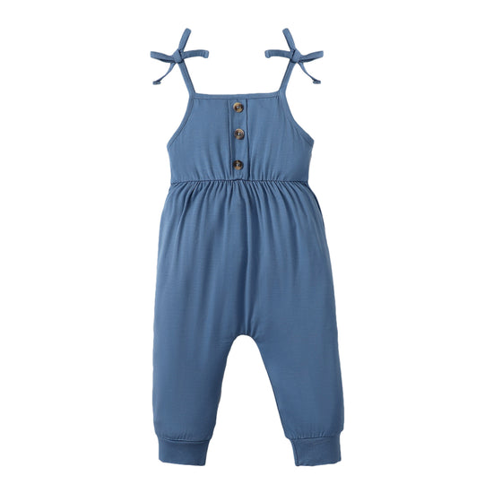 Sleeveless Jumpsuit in Navy Blue | Mikrdoo